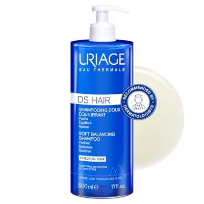 Image of Uriage DS Hair Anti Dandruff Treatment Shampoo 500ml Eliminates Dandruff, Soothes Itching, Purifies &amp; Rebalances All Types Sensitive Irritated Scalp
