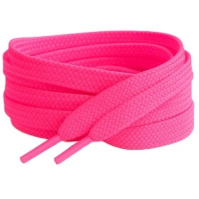 Image of Smart laces 150cm / 59 Neon Pink Coloured Flat Trainer Shoe ideal replacement for Converse, Nike, Adidas, Vans, Reebok, Puma, adults or kids Shoelaces