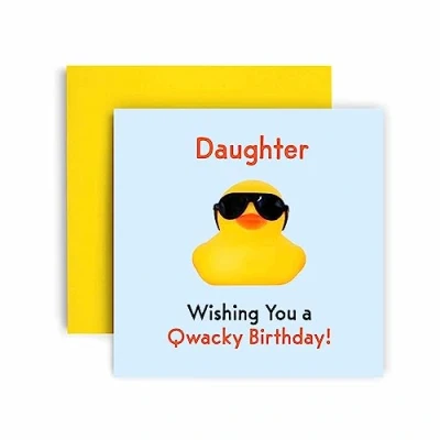 Image of Huxters Birthday Cards for Women Qwacky Daughter Happy Card Birthday, with Lovely Green Envelope Funny (Daughter)