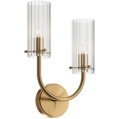 Image of Arco Neoclassic Wall Lamp Brass, Glass Shade