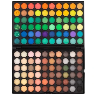 Image of LaRoc Fusions 120 Colours Eyeshadow Palette Makeup Set Pigmented Shimmer Matte, Glitter and Metallic Nude Shades Eye Shadow