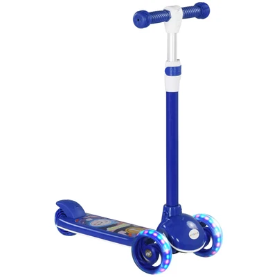 Image of AIYAPLAY Kids Scooter, 3 Wheel Scooter for Toddlers Ages 2 6, with level Adjustable Height, LED Light, TPE Handlebar, Kick Boys and Girls, Pink