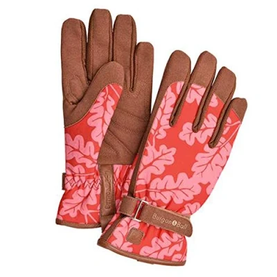 Image of Burgon &amp; Ball Love The Glove Ladies Gardening Gloves, Small/Medium, Oak Leaf Poppy