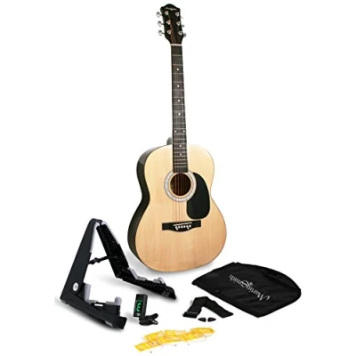 Image of Martin Smith Acoustic Guitar Kit with Full Size Guitar, Stand, Tuner, Bag, Strap, Plectrums &amp; Spare Strings