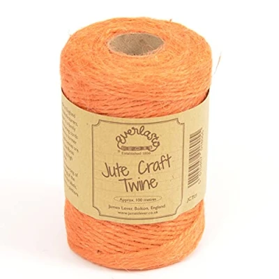 Image of EVERLASTO NATURAL COLOURED JUTE CRAFT TWINE 100M SPOOLS (PUMPKIN ORANGE)