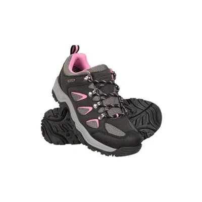 Image of Mountain Warehouse Adventurer Womens Waterproof Walking Shoes Synthetic &amp; Mesh Upper with Cushioned Footbed Deep Lugs Autumn Winter, Hiking Outdoors Black Adult Shoe Size 5