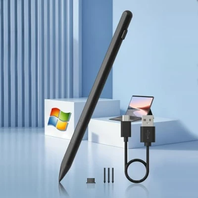 Image of Surface Pro Pen for Microsoft, Stylus 11/10/9/8/7/6/5/4, Go/Laptop/Studio/Book, With Palm Rejection and Rechargeable, 4096 Pressure Sensitivity Magnetic Attraction