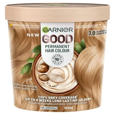 Image of Garnier GOOD Permanent Hair Dye 7.0 Almond Creme Dark Blonde