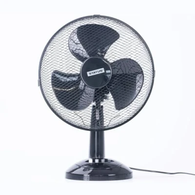 Image of Status: 12 Inch Oscillating Black Portable Fan / 3 Speed Adjustable Angle Fan/Powerful Airflow for Heat Waves, Easy Mobility, Any Room from Bedroom to Office S12BDESKFAN1PKB