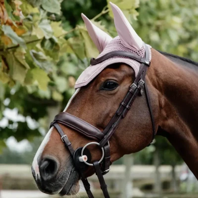 Image of Kentucky Horsewear Fly Hood Wellington Velvet Old Rose Horse Riding Equestrian