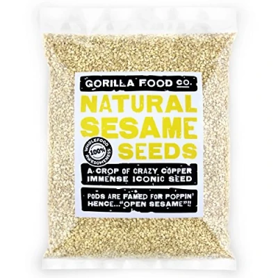 Image of Gorilla Food Co. White Sesame Seeds Raw Hulled 400g