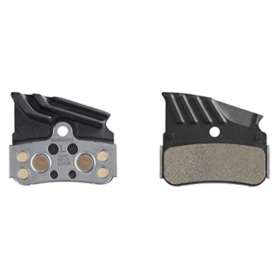 Image of SHIMANO N04C disc pads and spring, alloy/stainless back with cooling fins, metal sintered, Black, One Size