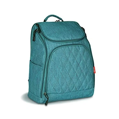 Image of SONARIN Multifunction Baby Nappy Changing Backpack with Mat and Stroller Strap,Large Capacity,Diaper Bag,Travel Organizer,Waterproof, Large Opening on The Back,Stylish(Green)