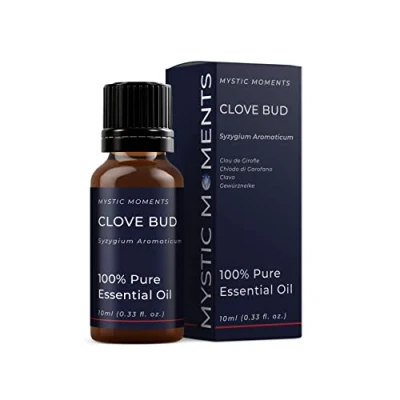 Image of Mystic Moments Clove Bud Essential Oil 10ml Pure &amp; Natural for Diffusers, Aromatherapy Massage Blends Vegan GMO Free