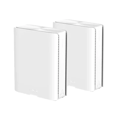 Image of ASUS ZenWiFi BQ16 Quad band WiFi 7 Mesh with Dual 5GHz bands, 25 Gbps, 8000 sq.ft (2pk), 10G Ports, Security &amp; Parental Control Included, Smart Home Master SSIDs, 4G 5G Mobile Tethering, 2 Pack