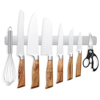 Image of Magnetic Knife Strips, 12 Inch Stainless Steel Holder, Storage Strip, Rack, Kitchen Utensil Tool Bar Block Magnet