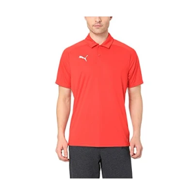 Image of PUMA LIGA Sideline Polo T Shirt Red/White, Large