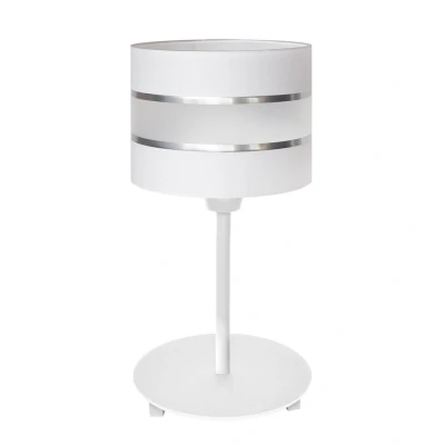 Image of Helen Table Lamp With Round Shade White, Silver 20cm
