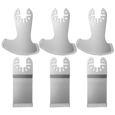 Image of LEILUO 6 Pcs Diamond Multi Tool Accessory Kit for Grout Removal Compatible with DeWalt Makita Einhell Dremel and More