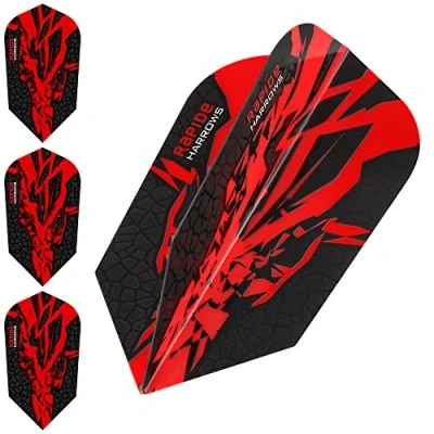 Image of Harrows Rapide X Dart Flights 100 Micron Slim 5 Sets (15) (Red)
