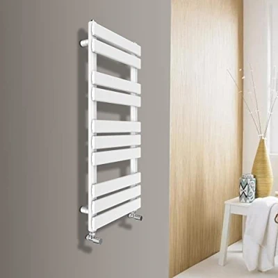 Image of Warmehaus Flat Panel Heated Towel Rail Radiator Ladder Rad 1000 x 450mm Bathroom Central Heating Warmer White