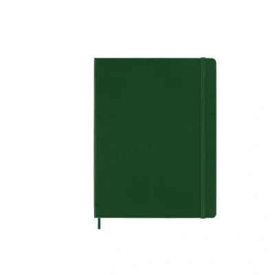 Image of Moleskine Classic Plain Paper Notebook, Hard Cover and Elastic Closure Journal, Color Myrtle Green, Size Extra Large 19 x 25 cm, 192 Pages
