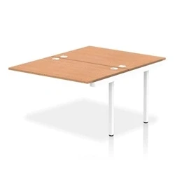 Image of Impulse Bench B2B Ext Kit 1200 White Frame Office Desk Oak