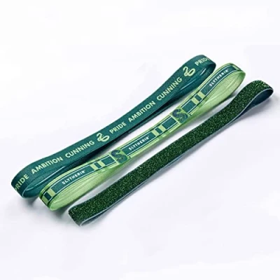 Image of Official Harry Potter Slytherin Elastic Headband Set by The Carat Shop