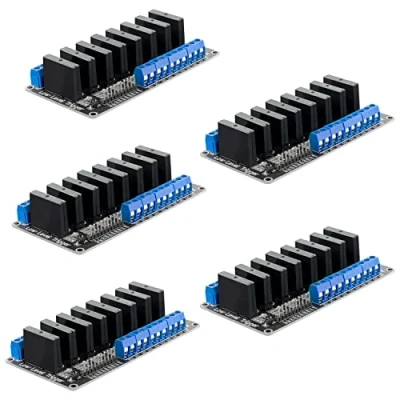 Image of AZDelivery 5 x 8 Channel Relay Module 5V DC Solid State Low Level Trigger Power Switch Board compatible with Arduino and Raspberry Pi including eBook