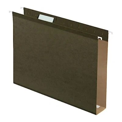 Image of Pendaflex Extra Capacity Reinforced Hanging File Folders, 2&quot;, Letter Size, Standard Green, 1/5 Cut, 25/BX (4152x2)