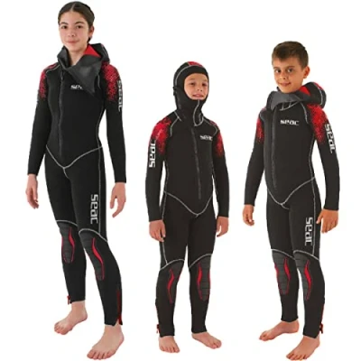 Image of Seac First, one piece wetsuit with integrated hood, for children and teenegers, 5 mm neoprene