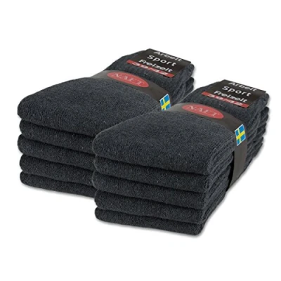 Image of sockenkauf24 10 20 30 Pairs Crew Socks Sports Tennis for Women &amp; Men in 5 Colours Sizes 35 50 available (UK 6 8 EU 39 42, Anthracite)