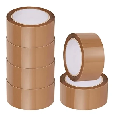 Image of 6 Rolls Brown Tape 48mm x 66m Strong Adhesive and Low Noise Parcel for Packing Parcels, Boxes, Postage Needs Heavy Duty Packaging Secure Sticky