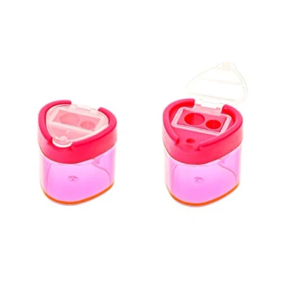 Image of TSI 45328 3 Double Sharpener Box with Closure Triangular Pink