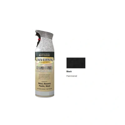 Image of Rust Oleum AE0160006E8 400ml Universal Spray Paint Hammered Black, 400 ml (Pack of 1)