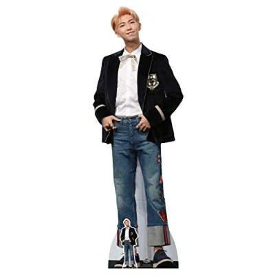 Image of Kim Nam joon Lifesize Cardboard cutout aka RM Rap Monster Bangtan Boys Cute Blue Jeans (Kpop Standee) 180cm Tall with free mini