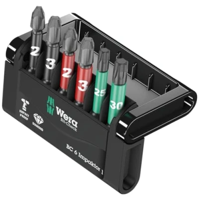 Image of Wera Bit Check 6 Impaktor 1 TriTorsion Long Life Set, for all impact drills, PH/PZ/TX, 6PC, 05057695001