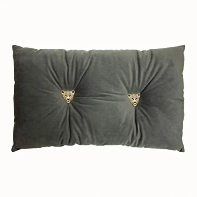 Image of Paoletti Panther Pre Filled Cushion, Dark Grey, 30 x 50cm