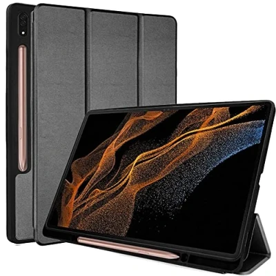 Image of TECHGEAR Smart Case for Samsung Galaxy Tab S9 Ultra / S10 14.6&quot; (SM X910 SM X920) PU Leather Slim Stand Cover with Corner Protection [Auto Wake/Sleep] Soft TPU Holder, Rose Gold