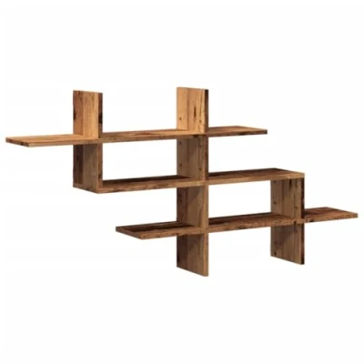 Image of vidaXL Wall Shelf Old Wood 124.5 x 18 60.5 cm in Particleboard, Shelf, Display Hanging