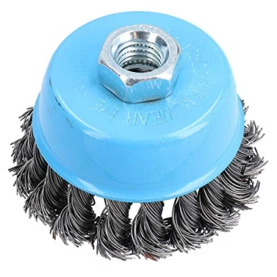 Image of Wire Cup Brush Wheel 3&quot; (75mm) for 4 1/2&quot; (115mm) Angle Grinder Twist Knot TE243
