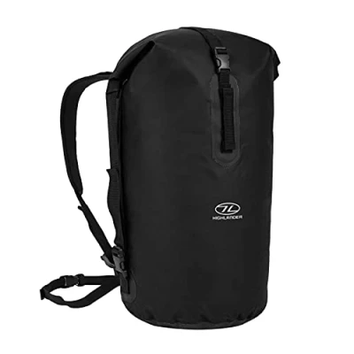 Image of Highlander Waterproof Dry Bag 70L Duffle Roll Top Backpack Removable Adjustable Style Straps Ideal for Canoeing, Fishing, Rafting, Swimming, Boating and Snowboarding