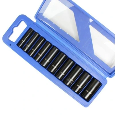 Image of US PRO B1680 10 Piece 3/8&quot; Dr Deep Impact Metric Socket Set 24mm, Blue