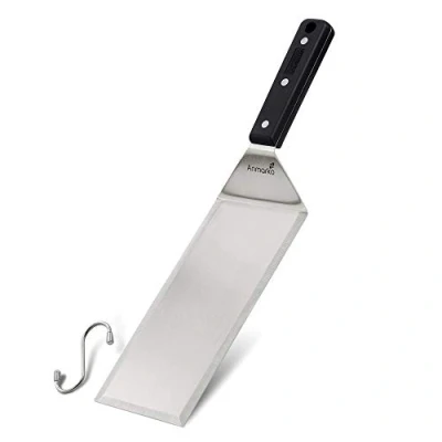 Image of Turner Stainless Steel Metal Griddle Spatula Accessories Hamburger Scraper Pancake Flipper Great for BBQ Grill and Flat Top Commercial Grade