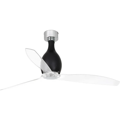 Image of Mini Medium Ceiling Fan Matt Black, Clear Optional LED Light Sold Separately