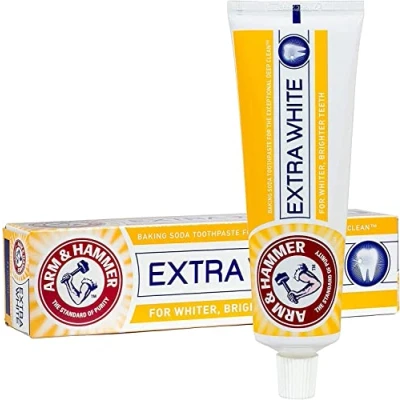 Image of Arm &amp; Hammer Extra White Care Baking Soda Toothpaste Gentle Daily Whitening Clean Paste for Teeth with Fluoride. Pack of Two (2) Tubes.