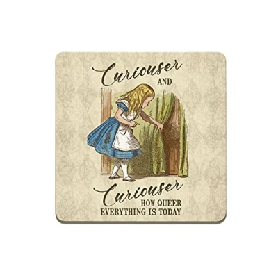 Image of Alice In Wonderland Curious &amp; Curiouser mat / coaster (og)