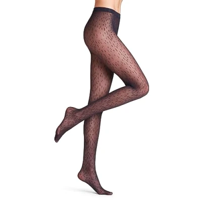 Image of FALKE Women&#039;s Origin Flaw 30 DEN W TI Sheer Patterned 1 Pair Tights, Blue (Marine 6179), M