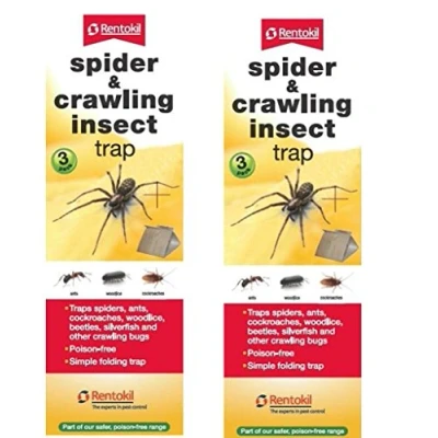 Image of 2 x Rentokil 3 Pack Spider &amp; Crawling Insect Beetle Ants Cockroaches Trap