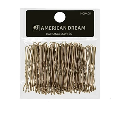 Image of American Dream Wavy Bobby Pins, Blonde 2 inch/ 5 cm Pack of 100
